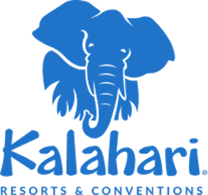 kalahari resorts elephant logo in blue